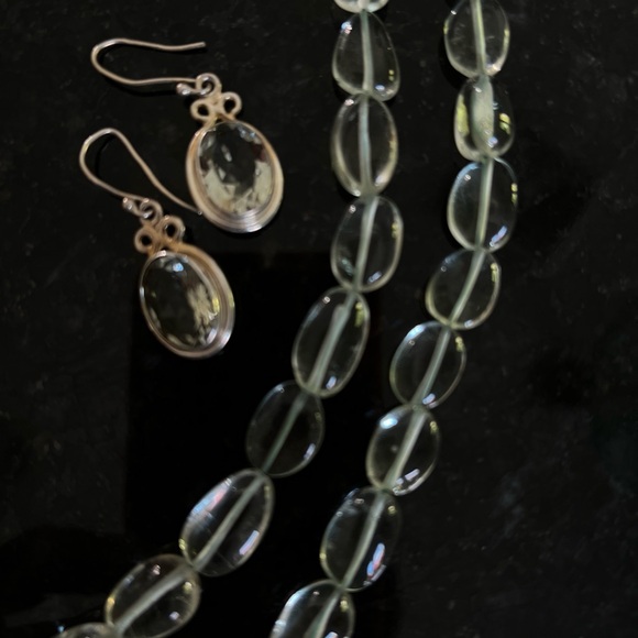 Rare and beautiful Green Amethyst, necklace, and earring set - Picture 5 of 11